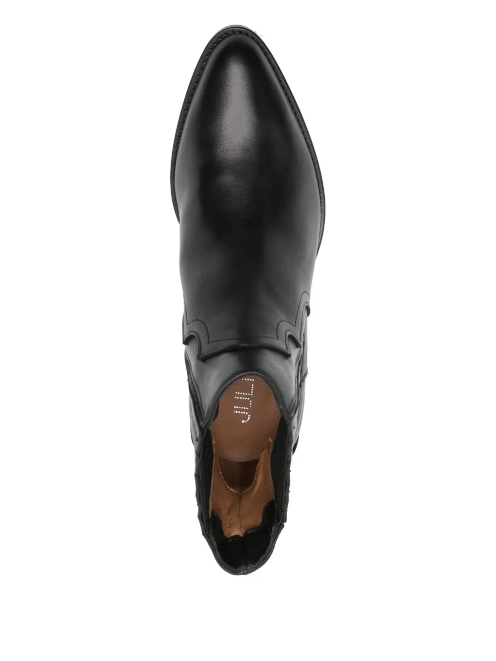 Julie Dee Panelled Leather Ankle Boots In Black