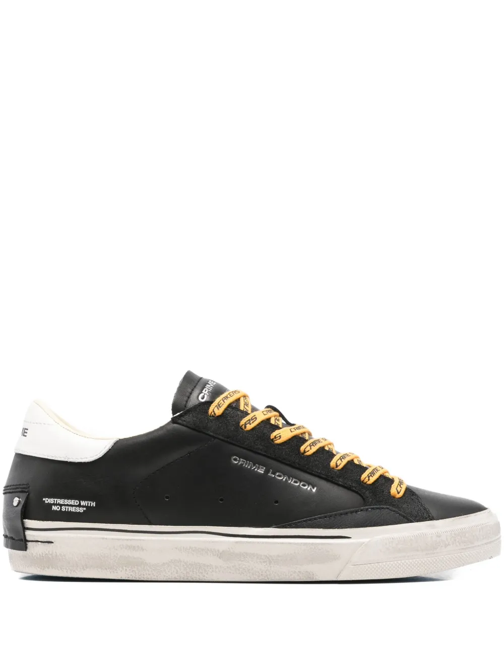 Crime London Leren sneakers Zwart