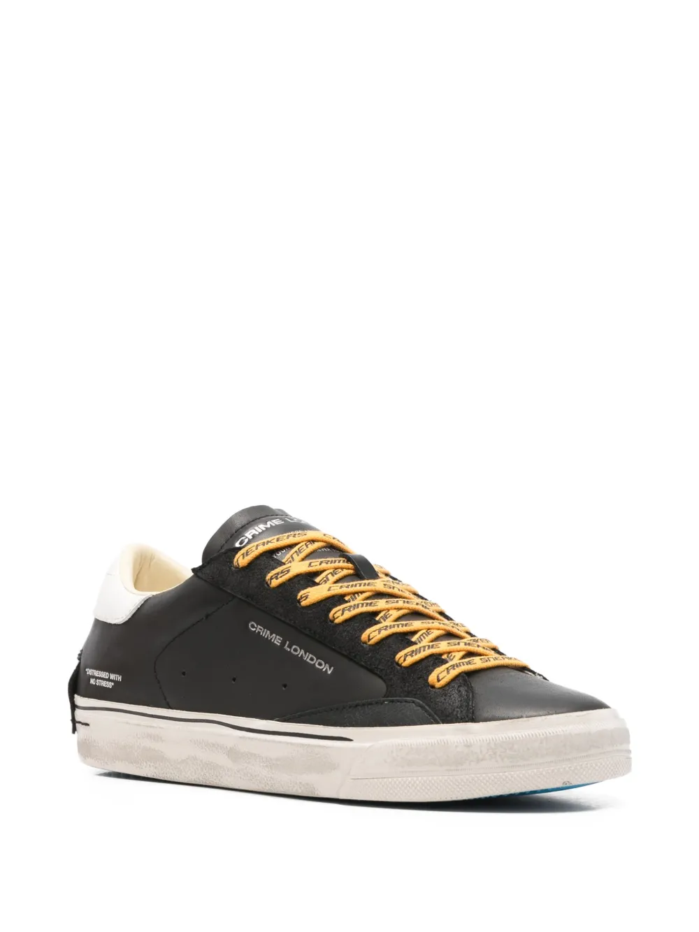 Crime London Leren sneakers Zwart