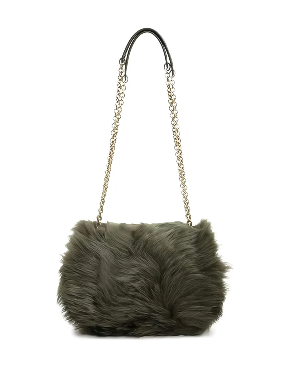 Saint Laurent Jamie shearling shoulder bag - Groen