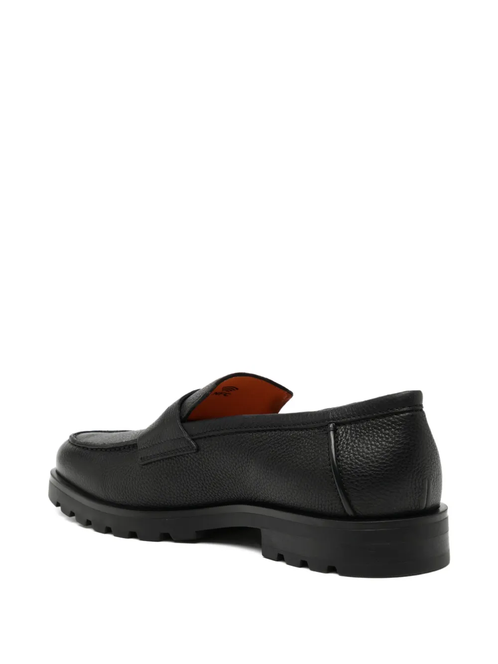 Santoni Leren loafers Zwart