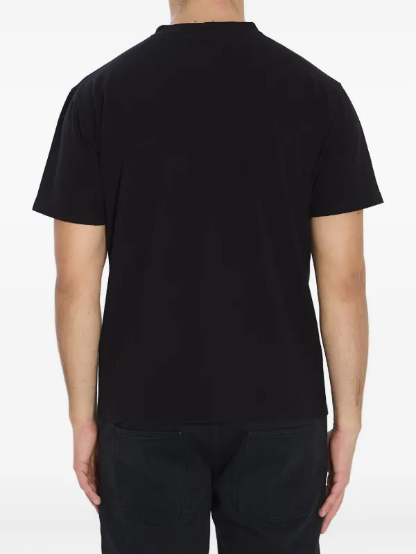 STONE  コンパスペッチ Vネック Tシャツ M 黒 Stone Island コンパスパッチ Tシャツ | ブラック | FARFETCH JP