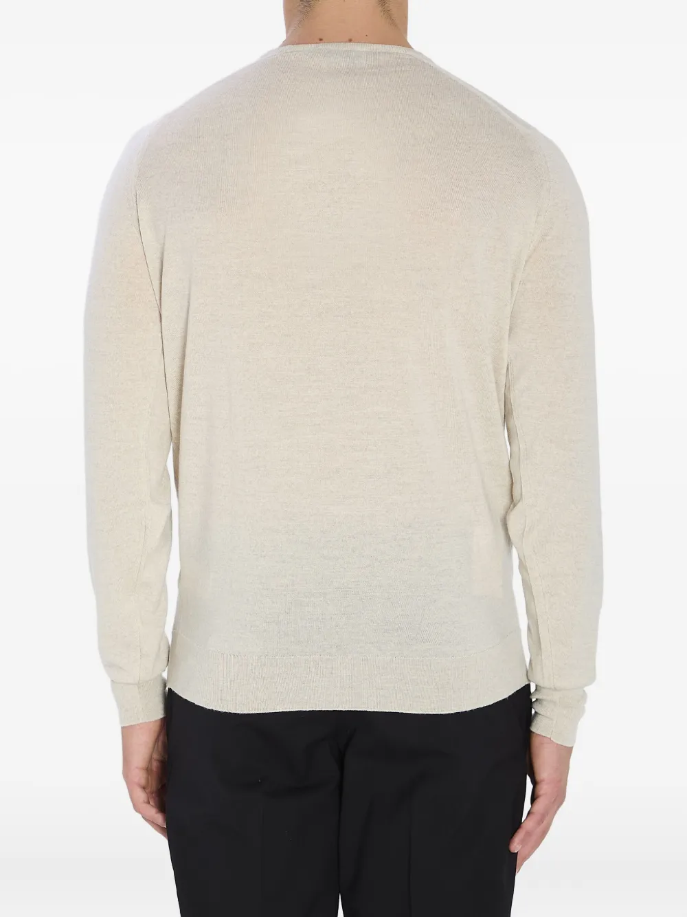 John Smedley Merino Wool Crew Neck Pullover In Neutral