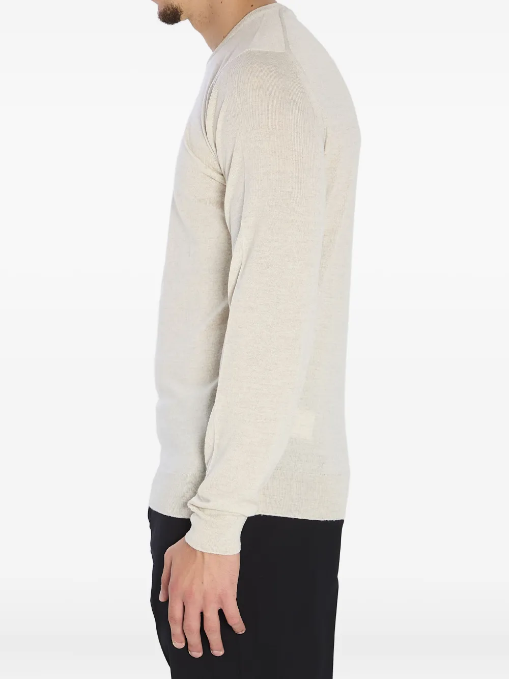 John Smedley Merino Wool Crew Neck Pullover In Neutral