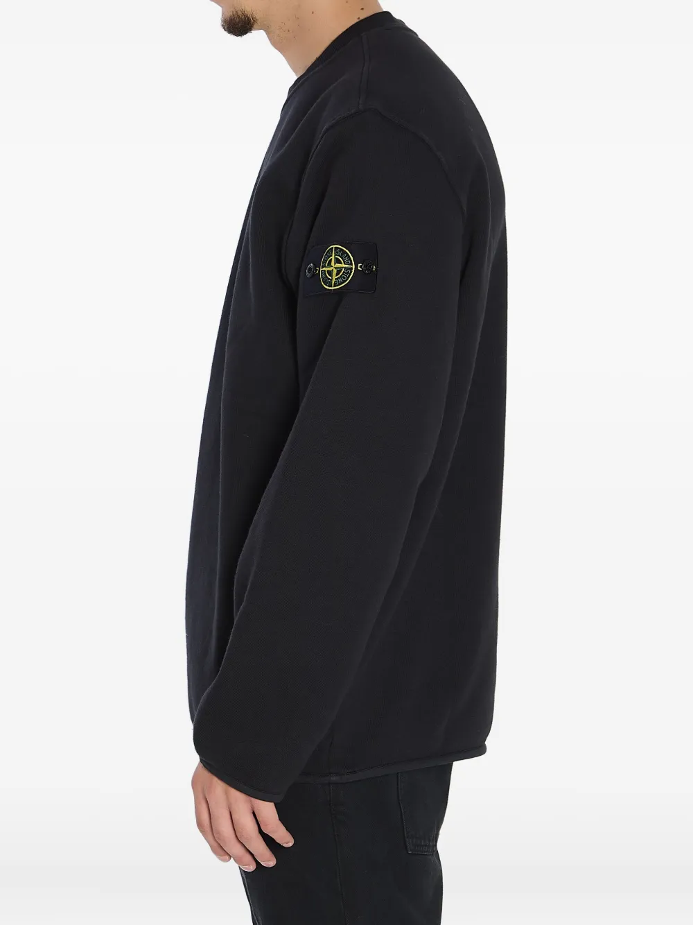 Stone Island T-shirt met ronde hals en logopatch Zwart