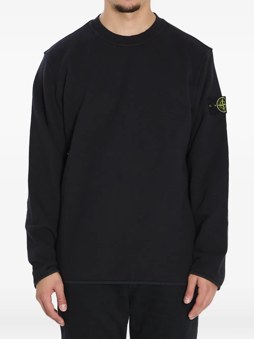 Stone Island sudadera con cuello redondo y logo | negro | Image 1
