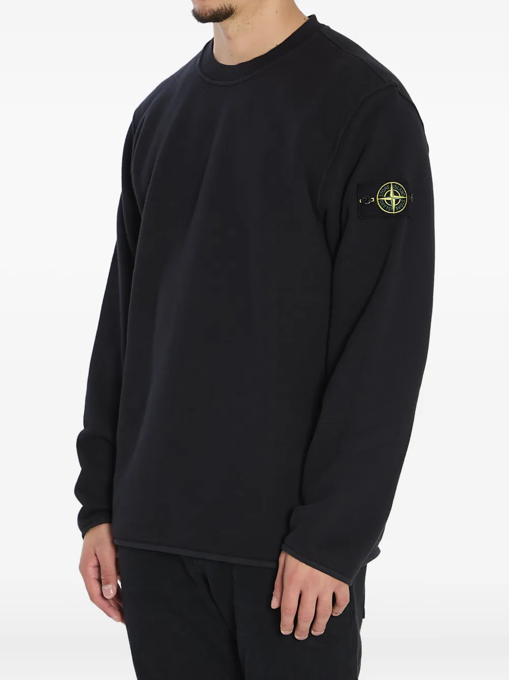 Stone Island T-shirt met ronde hals en logopatch Zwart