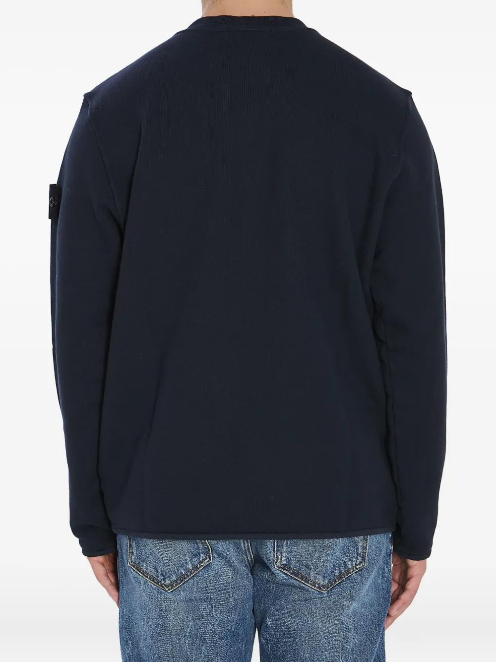 Stone Island Heavy Cotton Crewneck Sweatshirt In Blue
