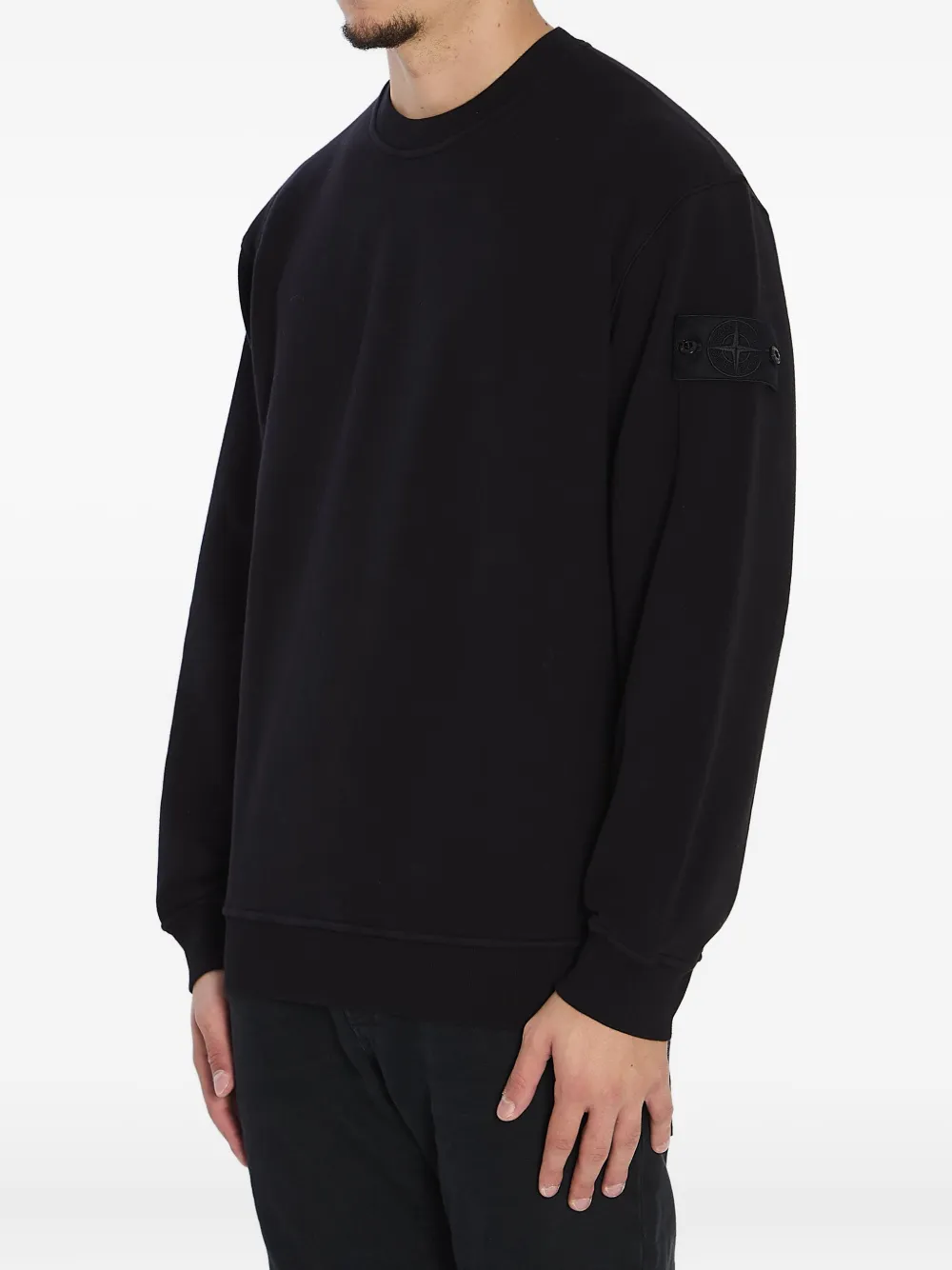 Stone Island Sweater met logopatch - Zwart