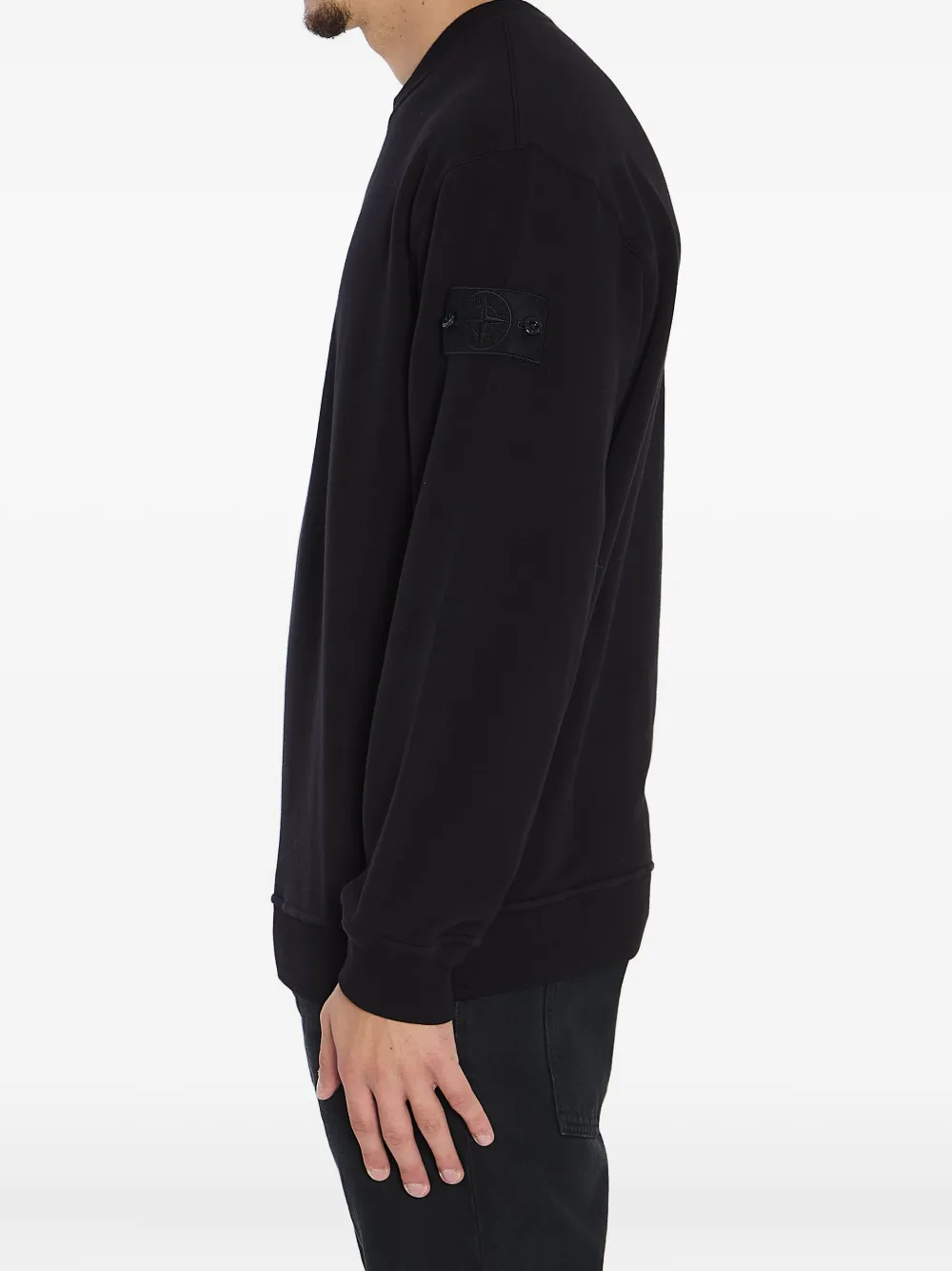 Stone Island Sweater met logopatch Zwart