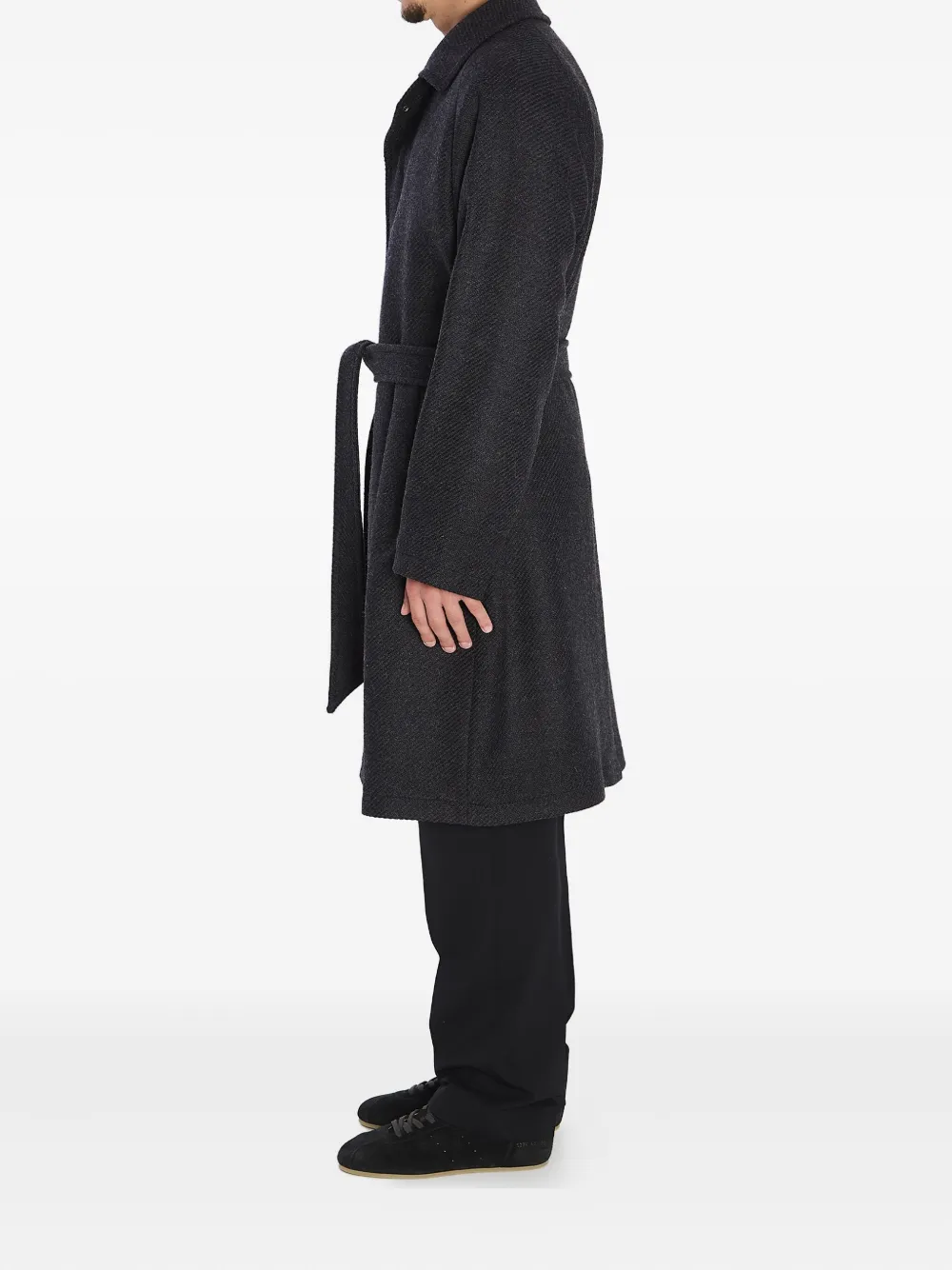 Tagliatore Midi Coat With Raglan Sleeves And Belt In Animal Print