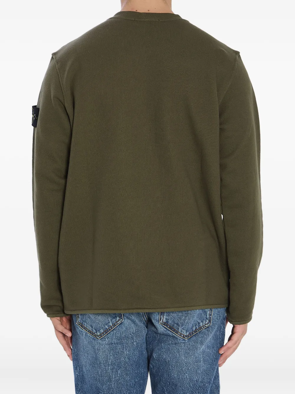 Stone Island Heavy Cotton Crewneck Sweatshirt In Green