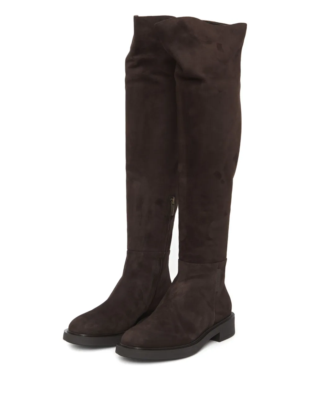 Gianvito Rossi Lexington laarzen met ronde neus en logo Bruin