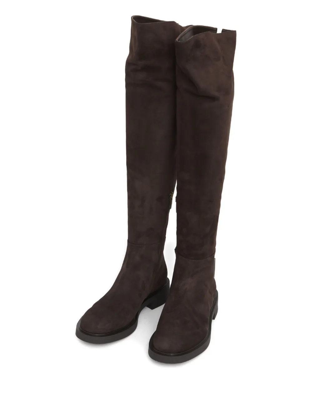 Gianvito Rossi Lexington laarzen met ronde neus en logo Bruin