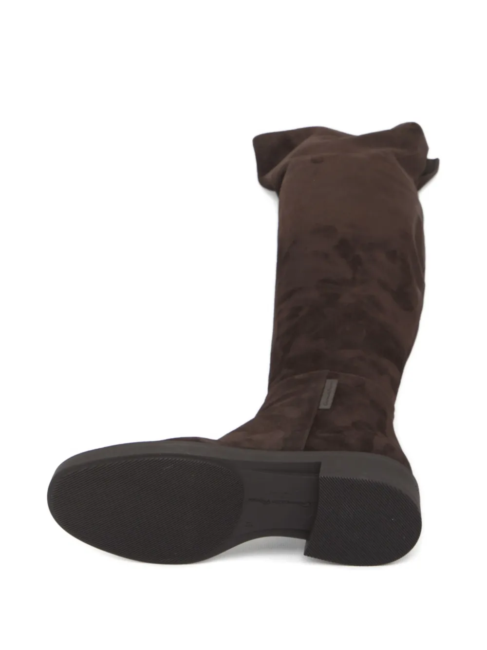 Gianvito Rossi Lexington laarzen met ronde neus en logo Bruin