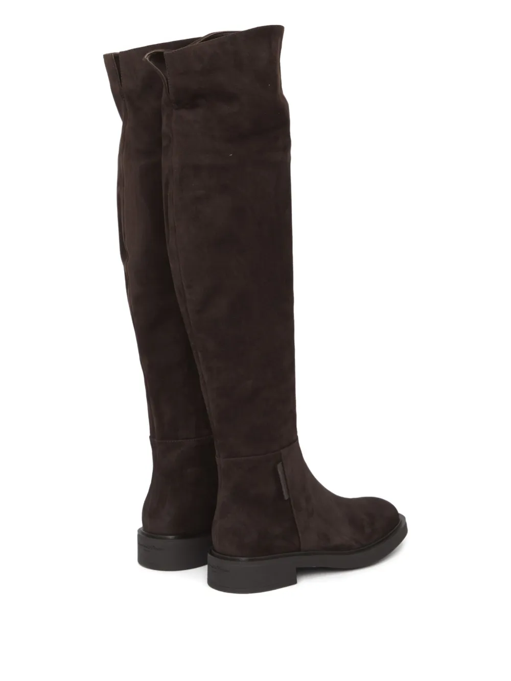Gianvito Rossi Lexington laarzen met ronde neus en logo Bruin