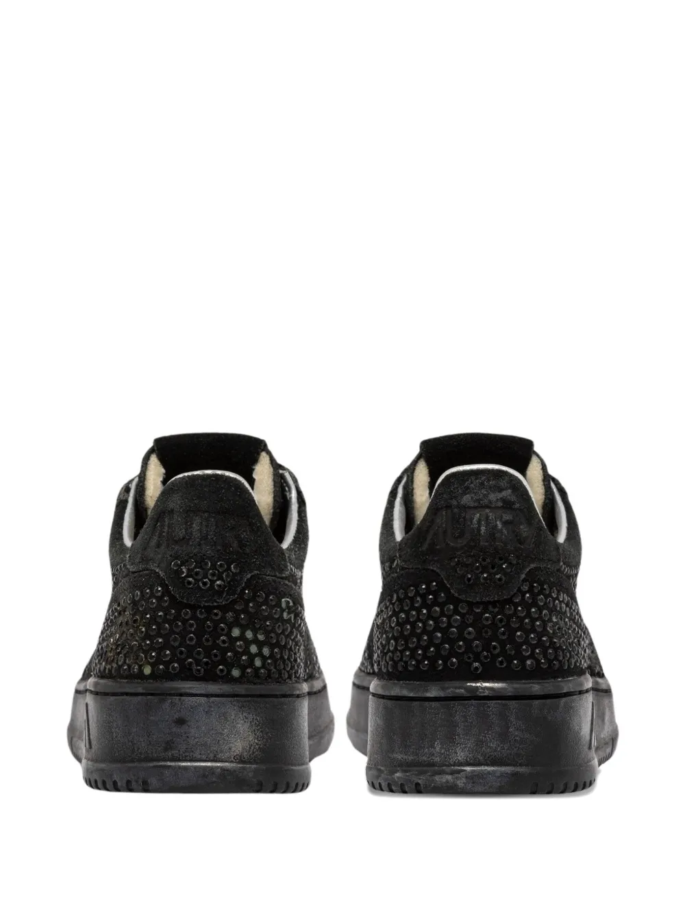 Autry Medalist Low Sue Strass Sneakers In Black