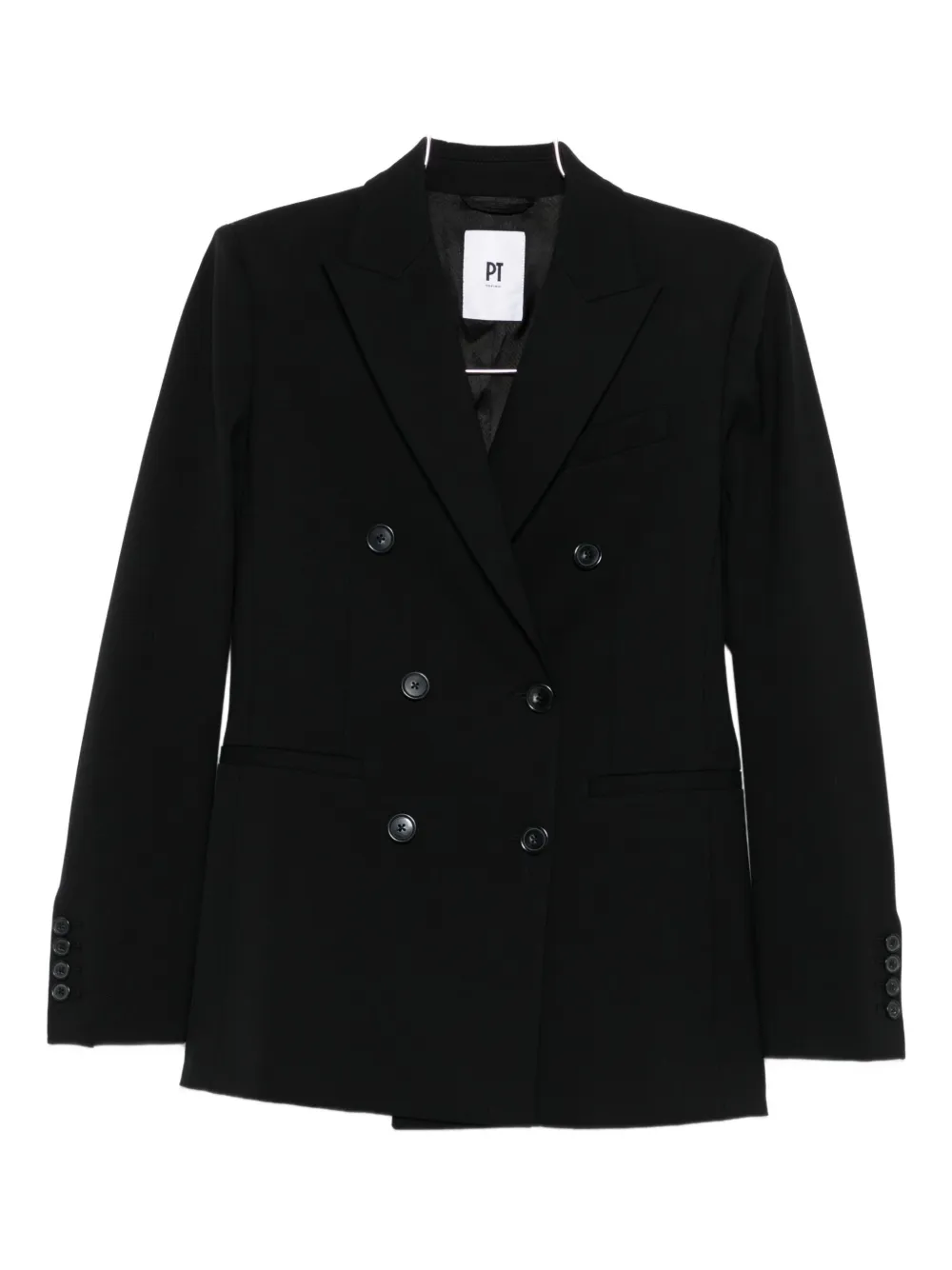 Pt Torino Double-breasted Wool Jacket In White