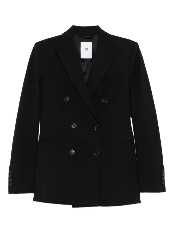 PT Torino Double-breasted Wool Jacket in White