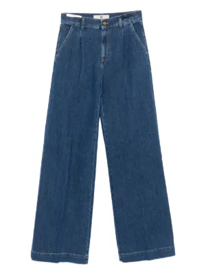 ZIMMERMANN Coco Embroidered Trousers | Blue | FARFETCH
