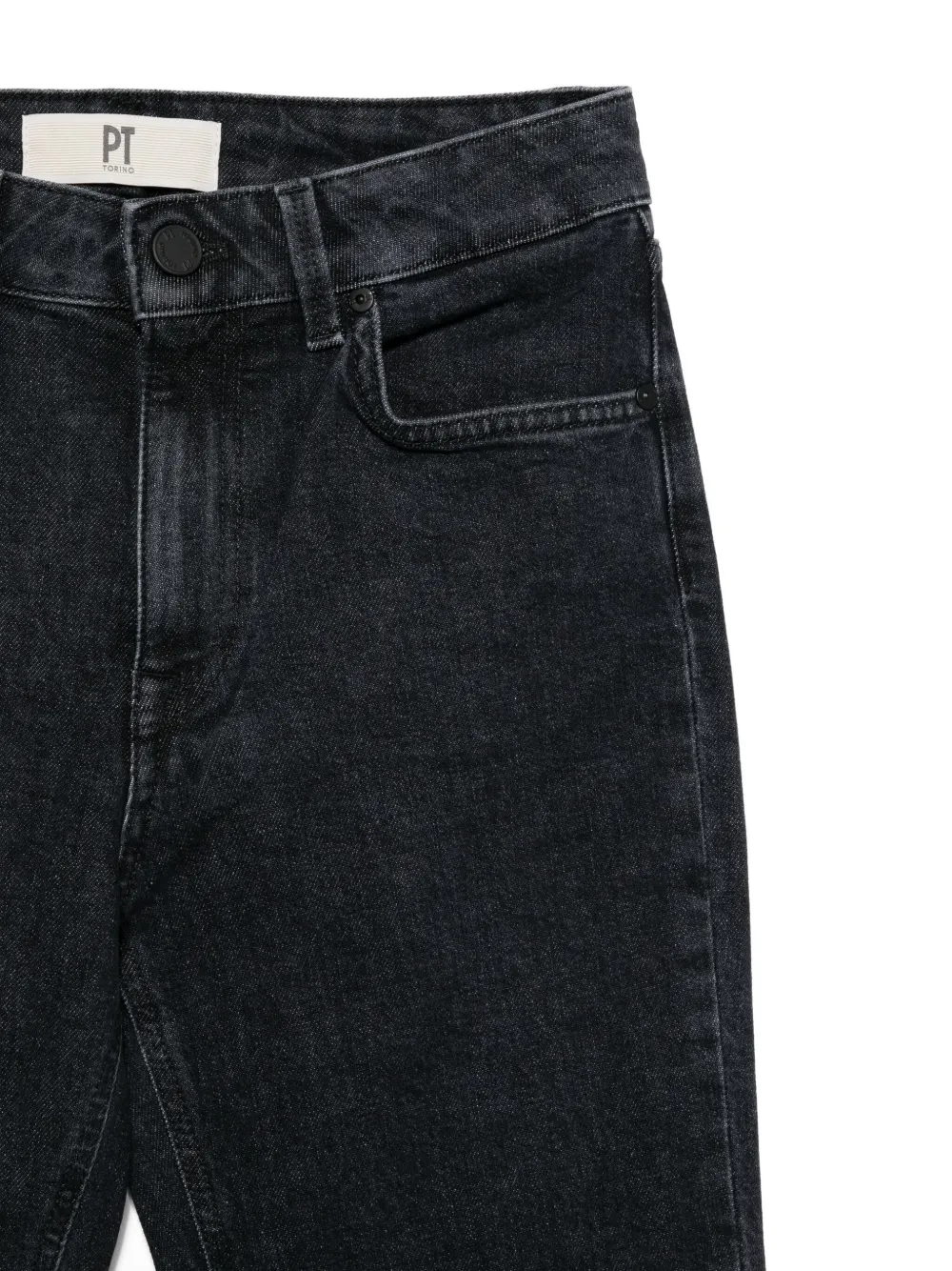 PT Torino Katoenen broek met riemlussen Zwart