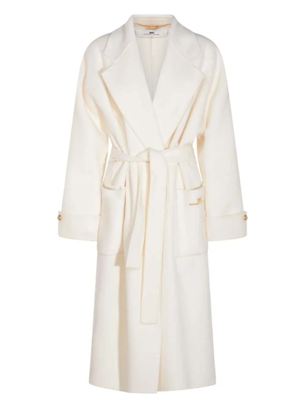 Elisabetta Franchi belted pocket coat | White | Image 1