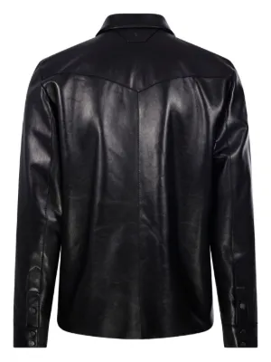 サルバトーレサントロ ブラックレザーシングルライダースジャケット