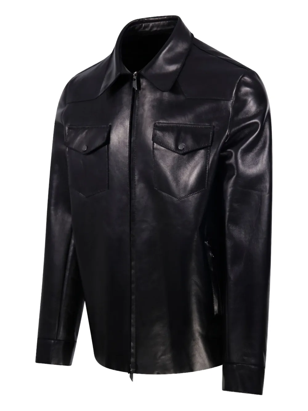 Salvatore Santoro Zipped Leather Jacket In Black