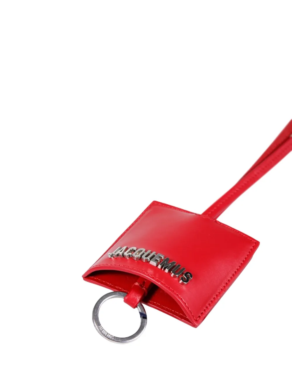 Jacquemus Logo-plaque Travel Keychain In Red