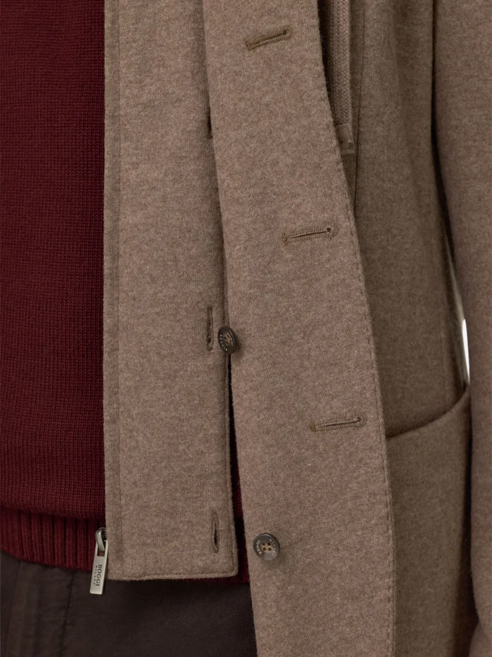 Boggi Milano Madison blazer met capuchon en opgestikte zak Bruin