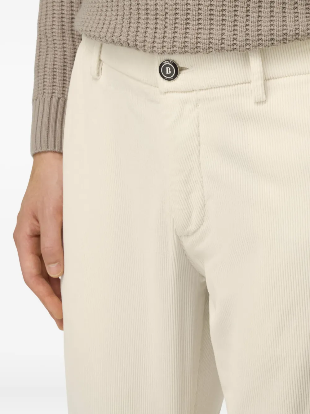 Boggi Milano Ribfluwelen broek Wit