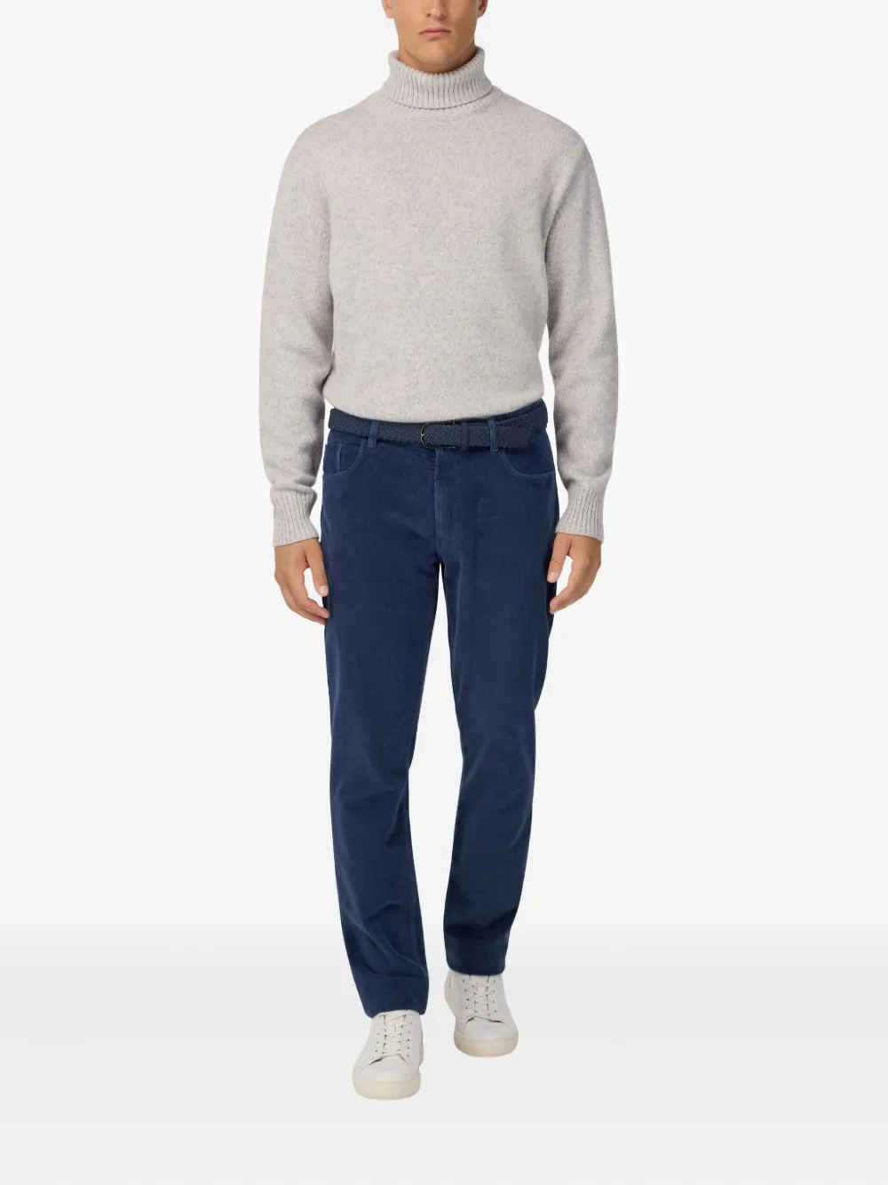 Boggi Milano Ribfluwelen stretch broek - Blauw