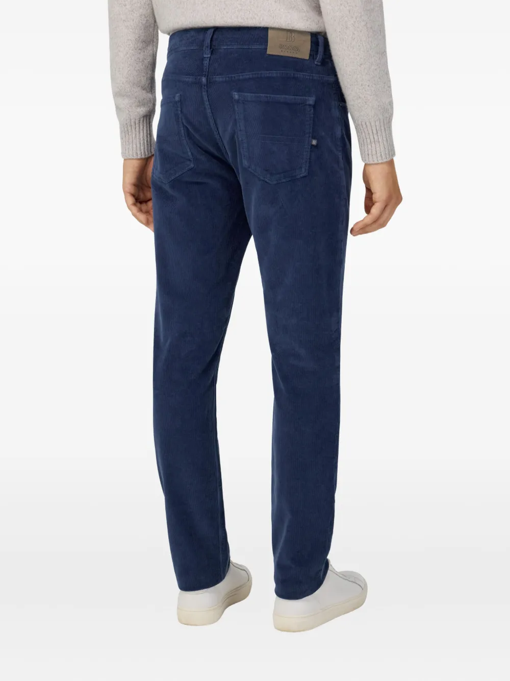 Boggi Milano Ribfluwelen stretch broek Blauw