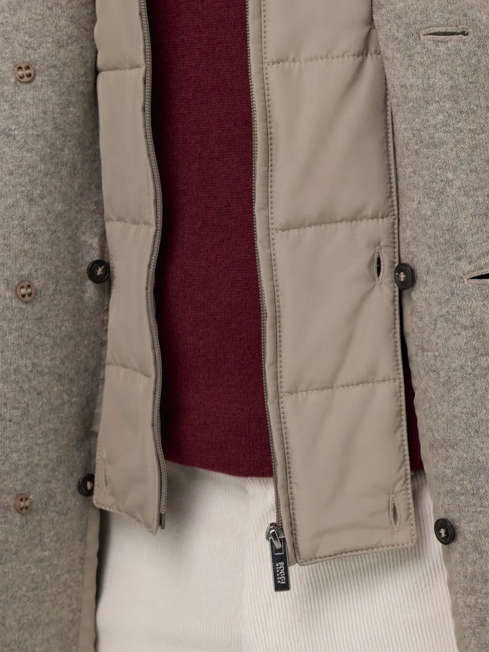 Boggi Milano Jas met afneembare bodywarmer Bruin