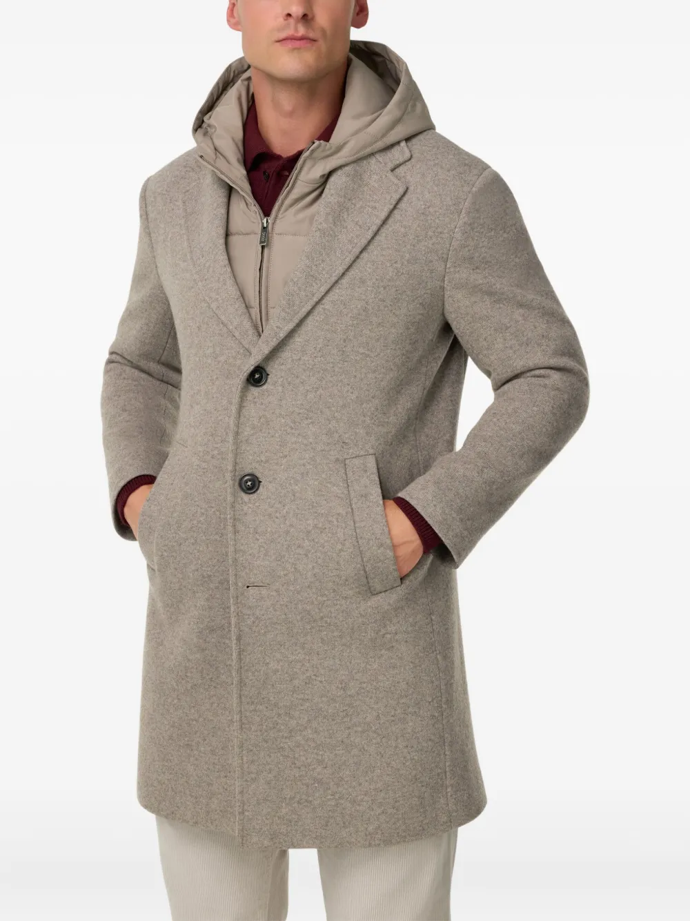 Boggi Milano Jas met afneembare bodywarmer Bruin