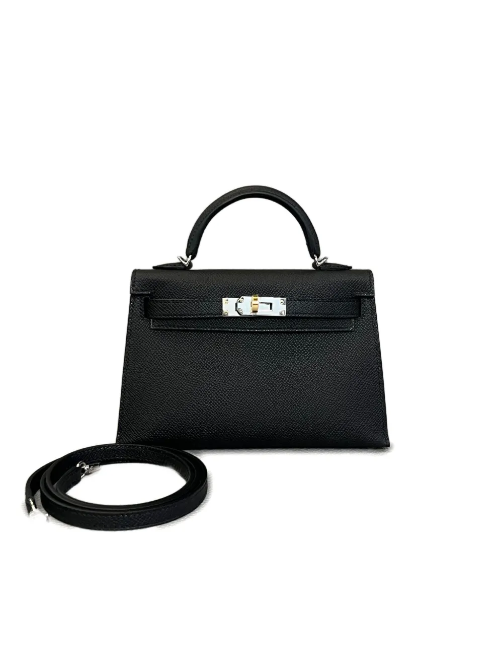 Pre-owned Hermes 2025 Mini Kelly Sellier 20 Tote Bag In Black