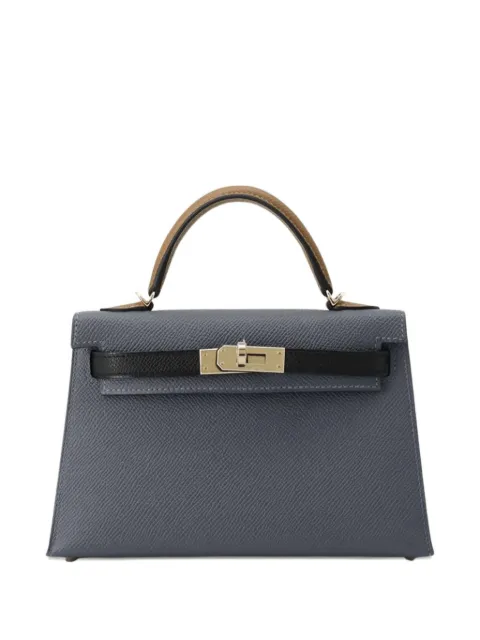 Hermès Pre-Owned 2024 mini Kelly Sellier 20 Tricolore Epsom permabrass-hardware tote bag
