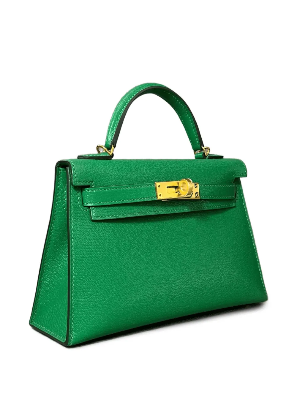 Pre-owned Hermes 2021 Mini Kelly Sellier 20 Tote Bag In Green
