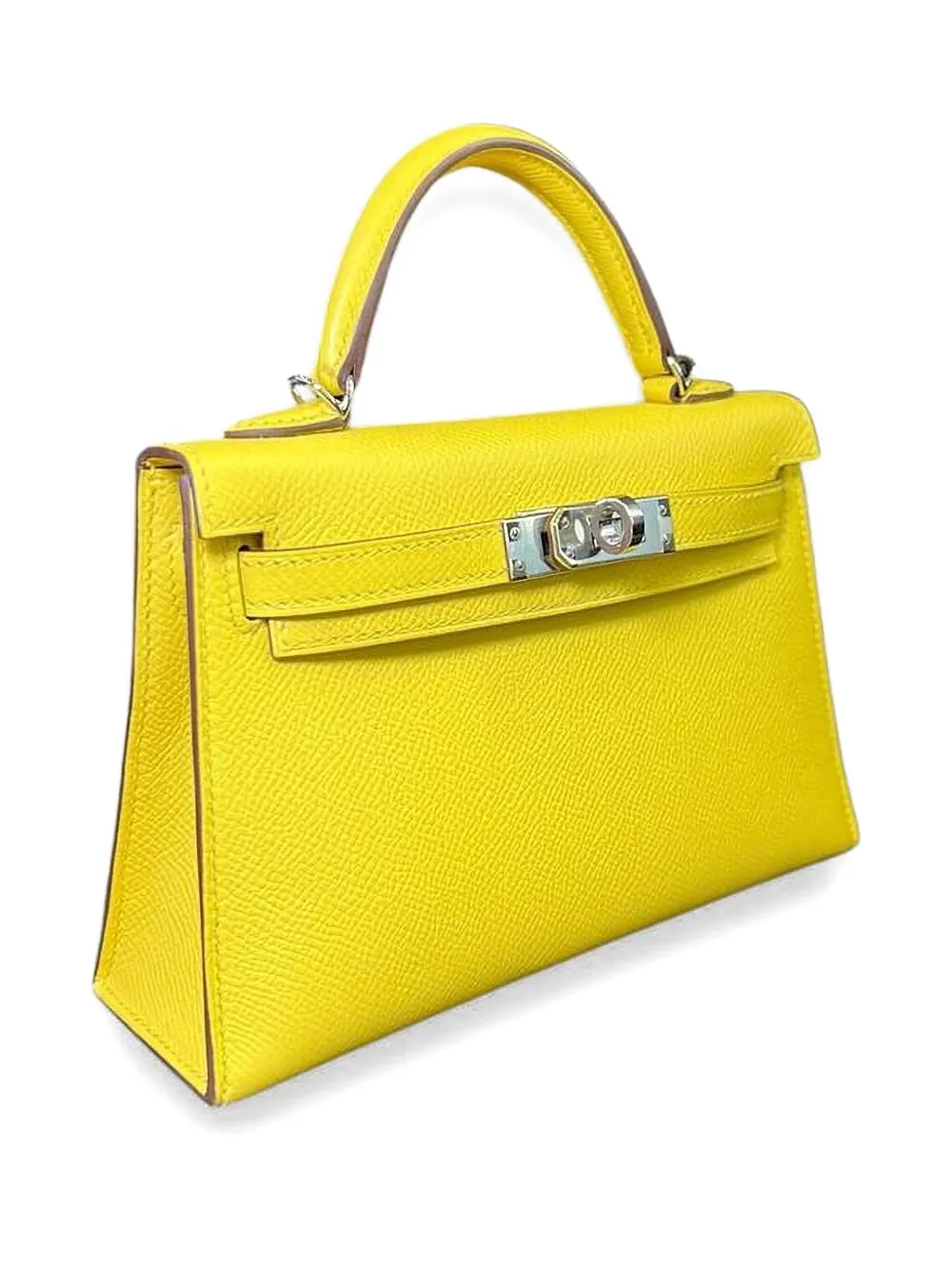 Pre-owned Hermes 2022 Mini Kelly 20 Tote Bag In Yellow
