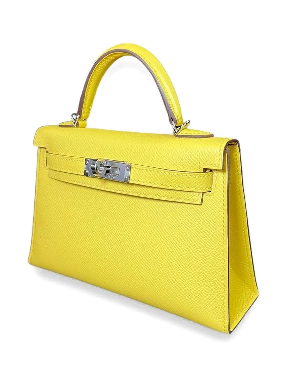 Pre-owned Hermes 2022 Mini Kelly 20 Tote Bag In Yellow