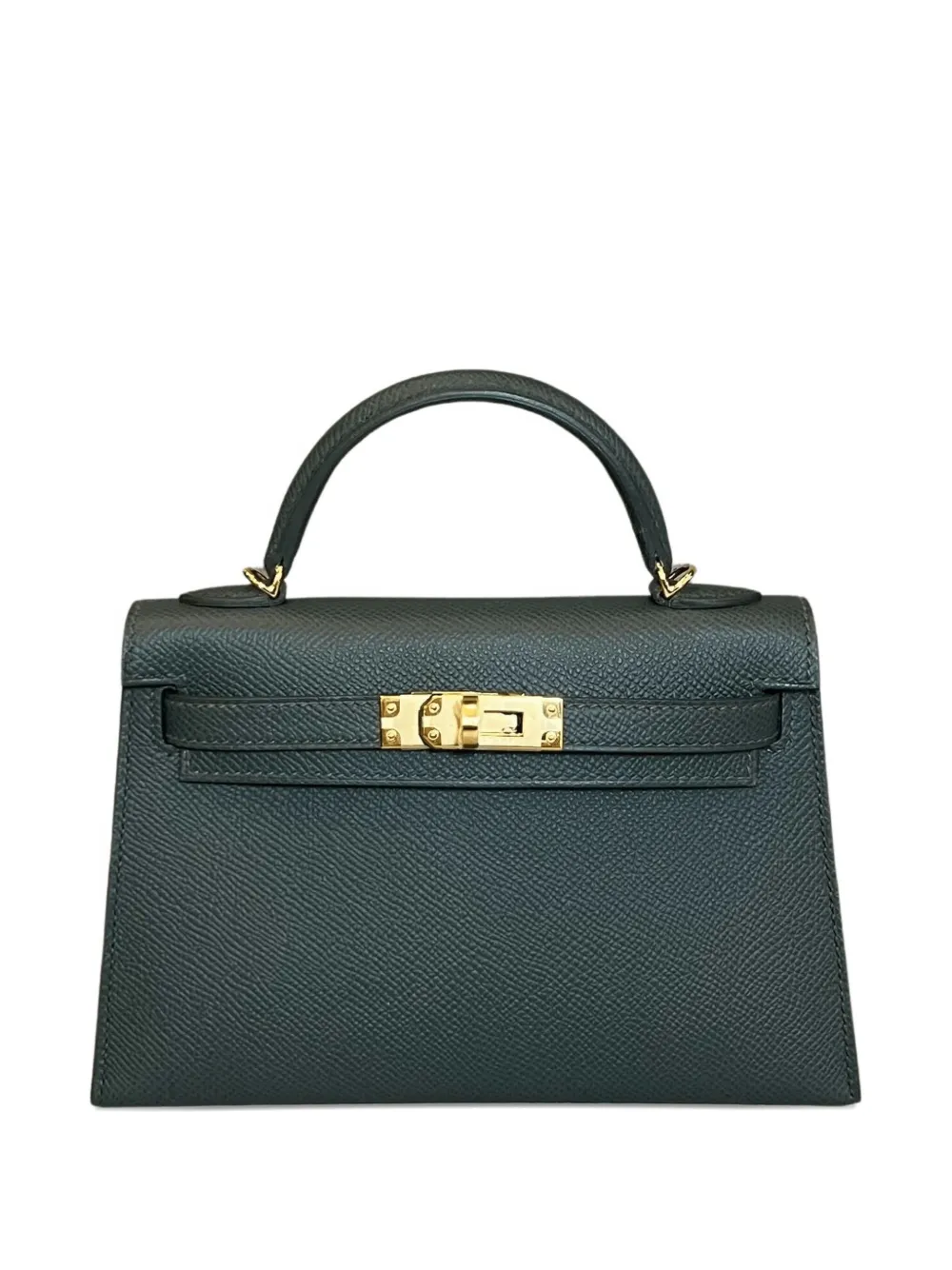 Pre-owned Hermes 2025 Mini Kelly Sellier 20 Tote Bag In Green