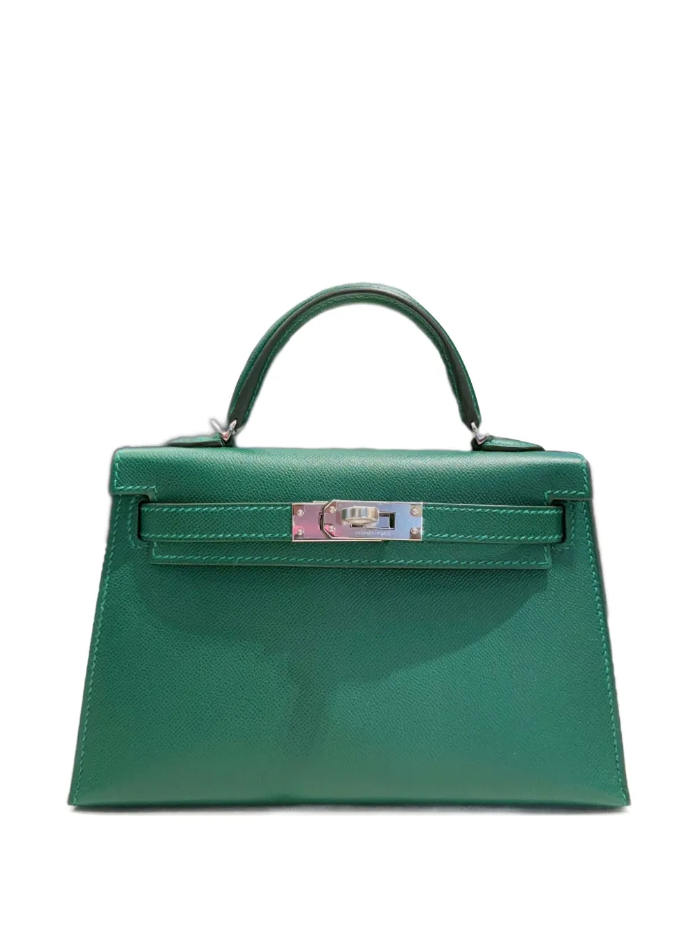 Pre-owned Hermes 2025 Mini Kelly Sellier 20 Tote Bag In Green