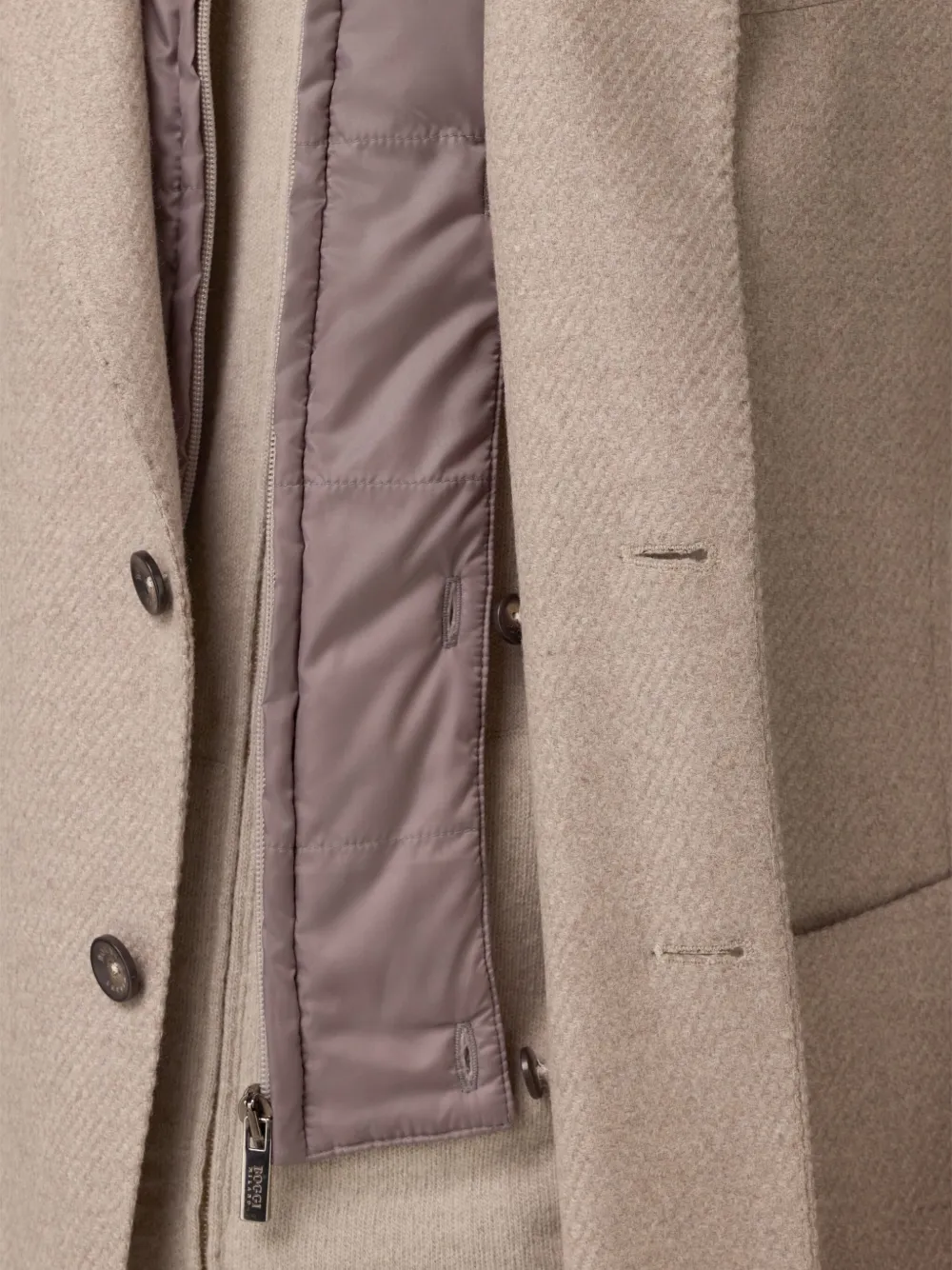 Boggi Milano Blazer met afneembaar gilet en opgestikte zakken Beige