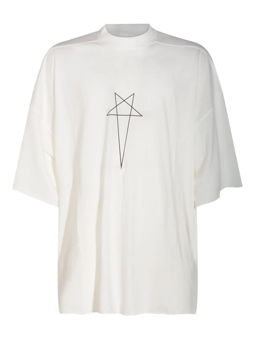 Rick Owens Drkshdw Graphic Print Loose Fit Short Sleeve Top In White