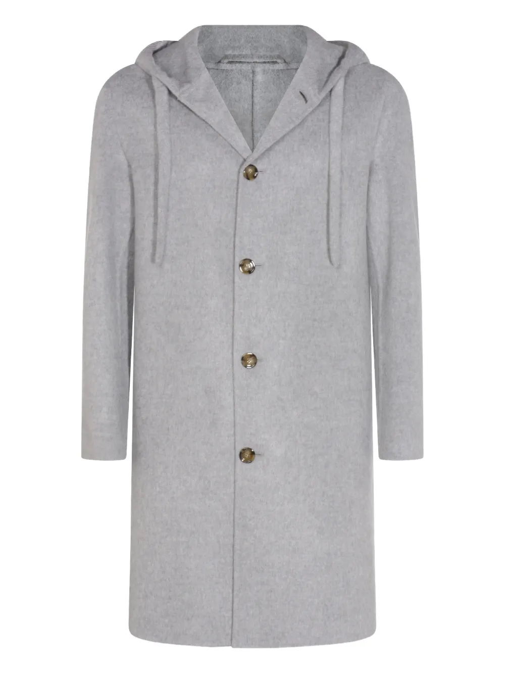 Lardini hooded button-up coat | Grey | Image 1
