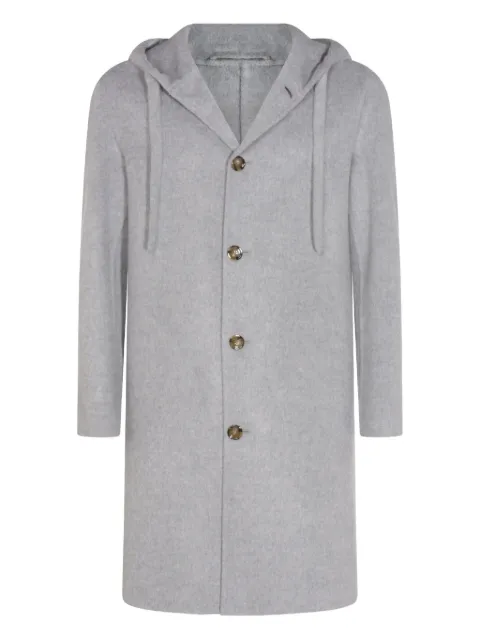 Lardini hooded button-up coat