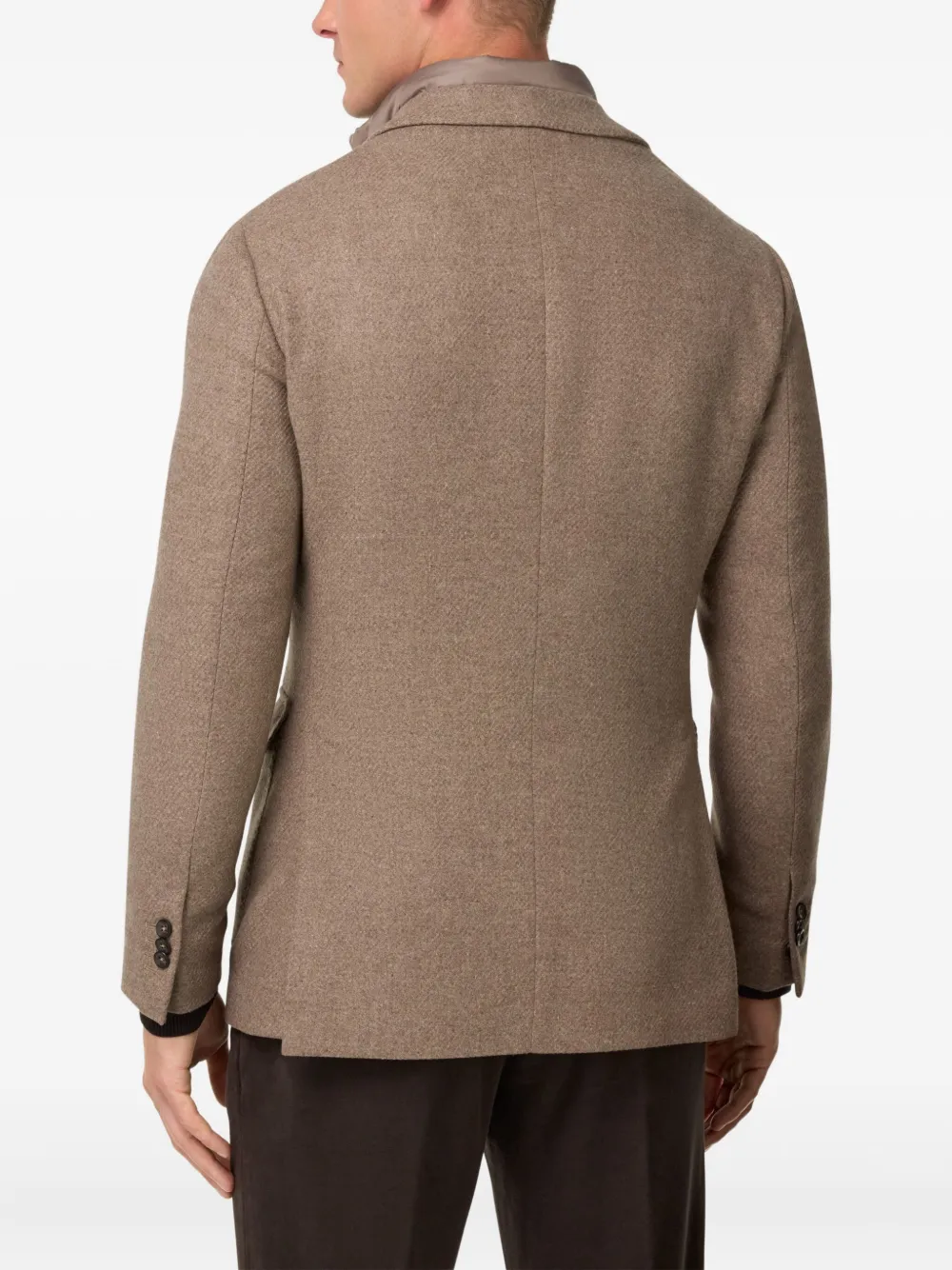 Boggi Milano Blazer met afneembaar gilet en opgestikte zakken Bruin