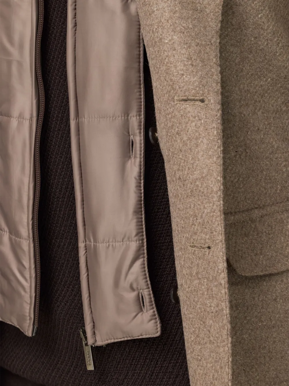 Boggi Milano Blazer met afneembaar gilet en opgestikte zakken Bruin