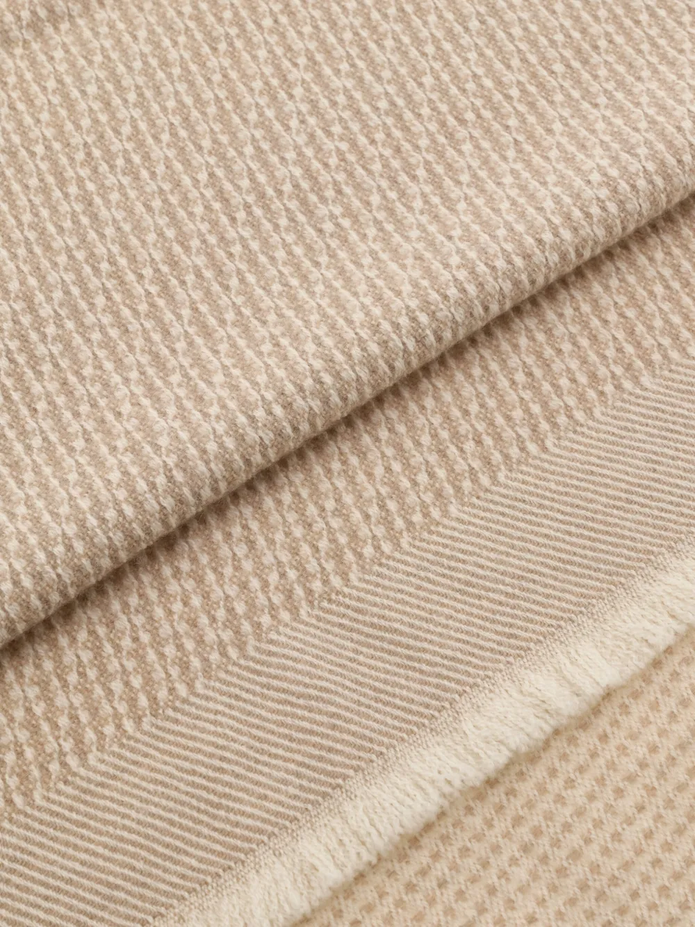 Boggi Milano Sjaal met jacquard - Beige