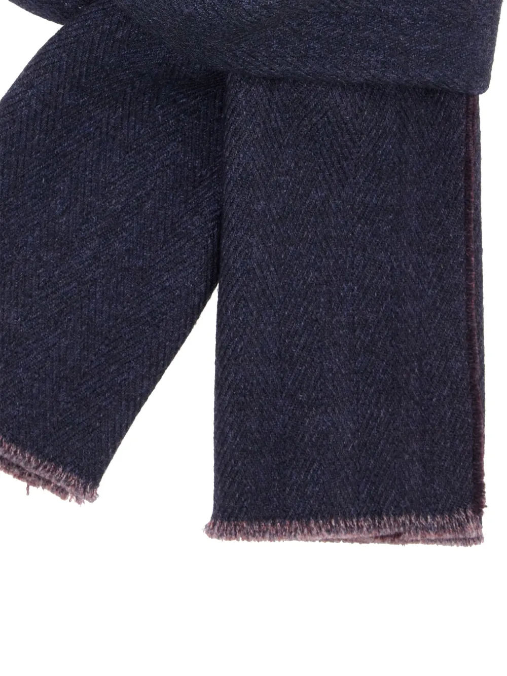 Boggi Milano Sjaal met chevron streep Blauw